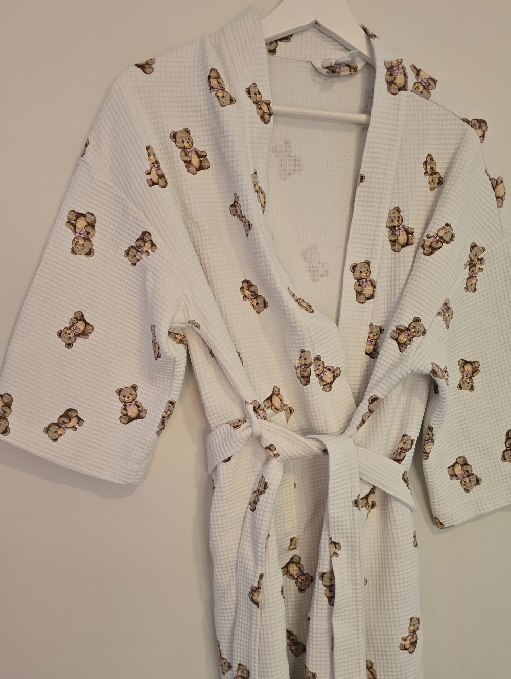 Miiyu x Twik Organic Cotton Teddy Bear Waffle Robe Size Small